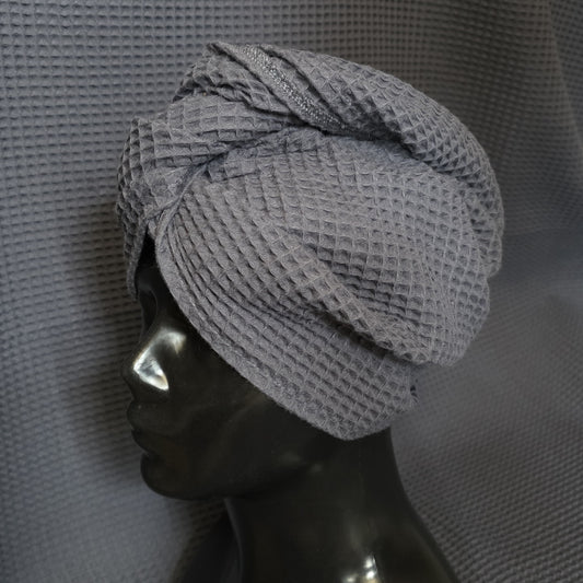 Juukserätik turban nööpidega vahvelkoeline / vana roosa