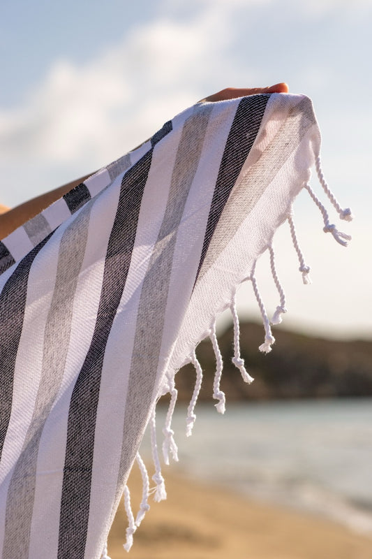 Beach Towel Afrika - grey stripes