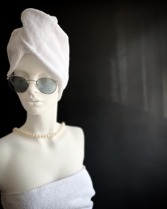 Matu dvielis Turbāns ar podziņu - frotē