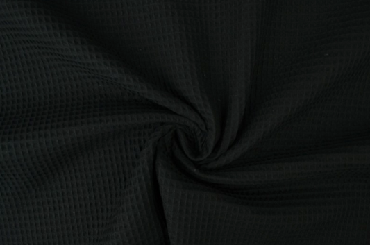 Waffle Fabric Towel / BLACK