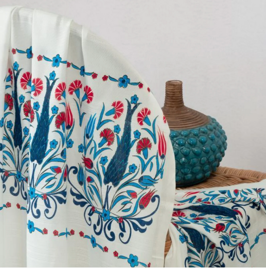 Kokvilnas pludmales dvielis / tulpes / 100X180cm