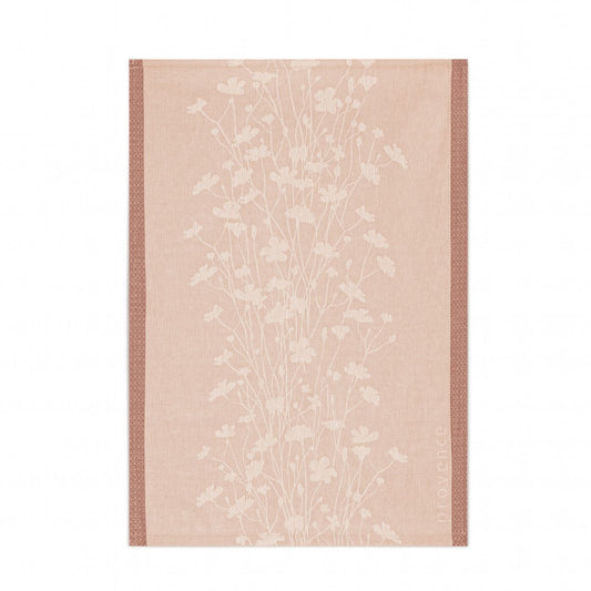 Virtuves dvielis - provinces ziedi rozā