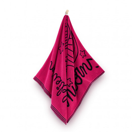 Frotē dvielis bērnu - vienradzis rozā / 70x140cm