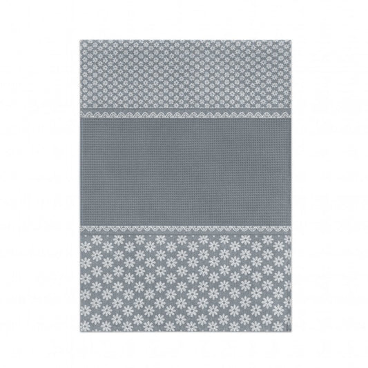 Virtuves dvielis - margrietiņa / pelēks