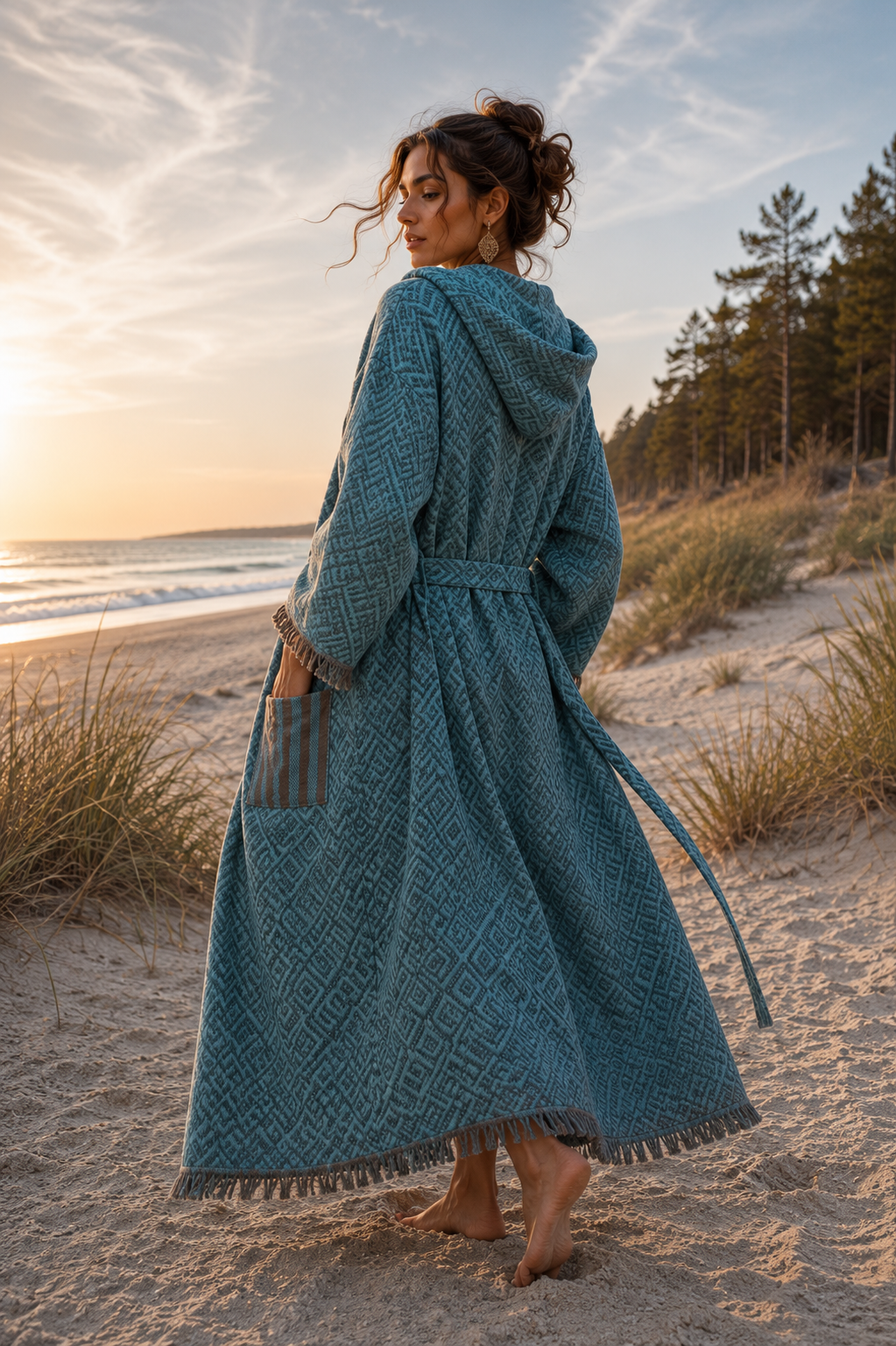 Cotton Bathrobe / BLUE