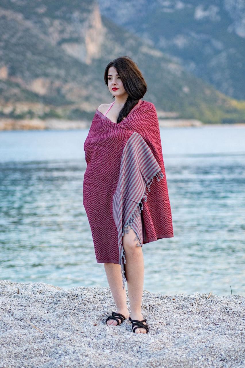 Beach Towel Tila - burgundy