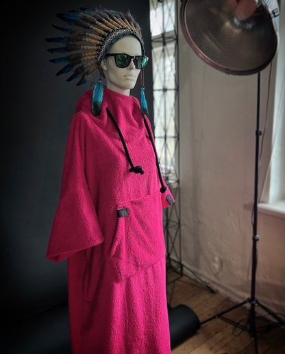 Pončo unisex - rozā