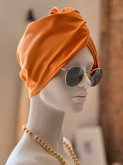 Matu dvielis Turbāns - planā mikrošķiedra / oranžs