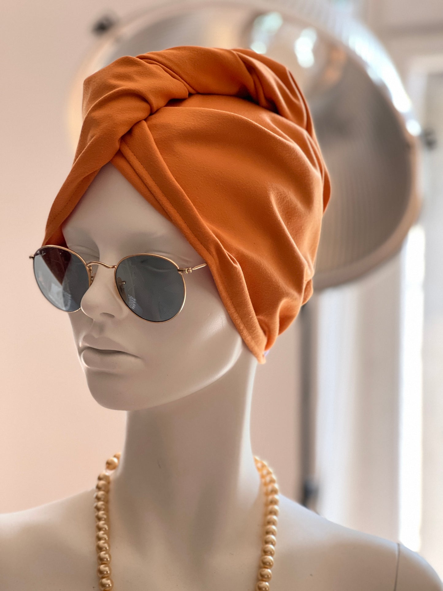 Matu dvielis Turbāns - planā mikrošķiedra / oranžs