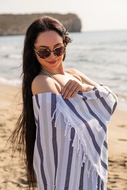 Beach Towel Afrika - grey stripes