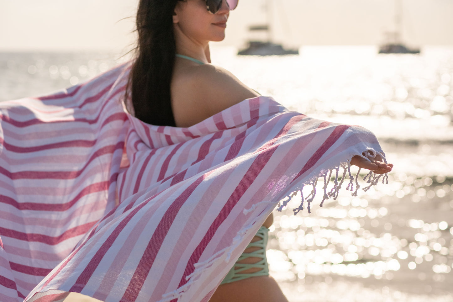 Beach Towel Afrika - pink stripes