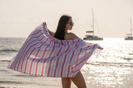 Beach Towel Afrika - pink stripes