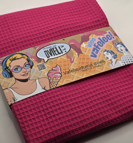 Waffle Fabric Towel  / FUCHSIA