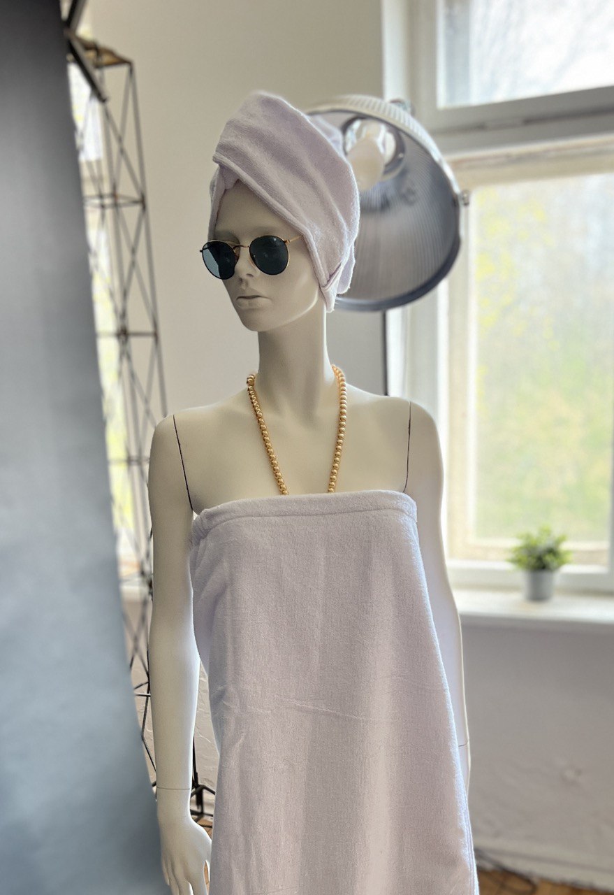 Peanahka rätik turbaaniga ja nööbiga - frotee