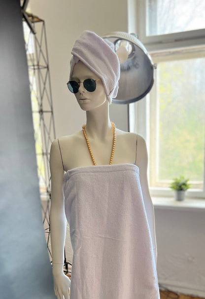 Peanahka rätik turbaaniga ja nööbiga - frotee