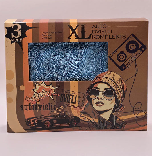 Car detailing towel set of 3 / BLUE