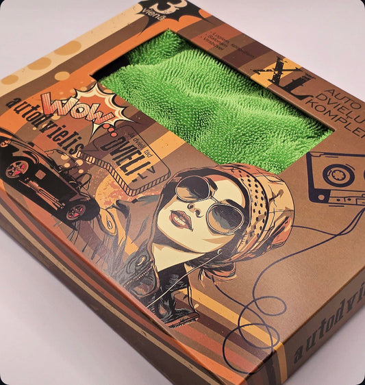 Car detailing towel set of 3 / GREEN