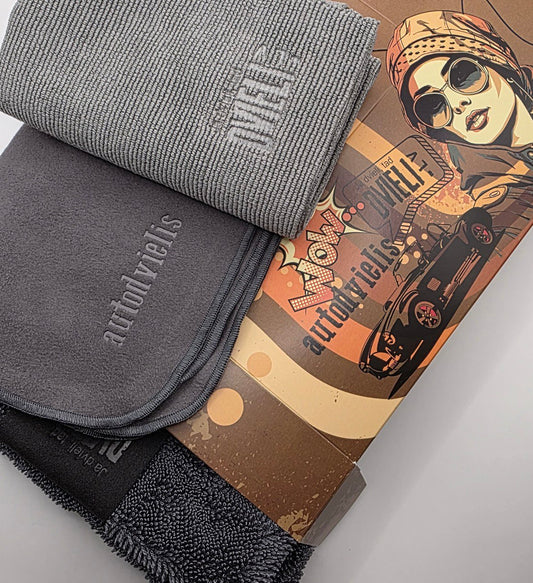 Car detailing towel set of 3 / GREY