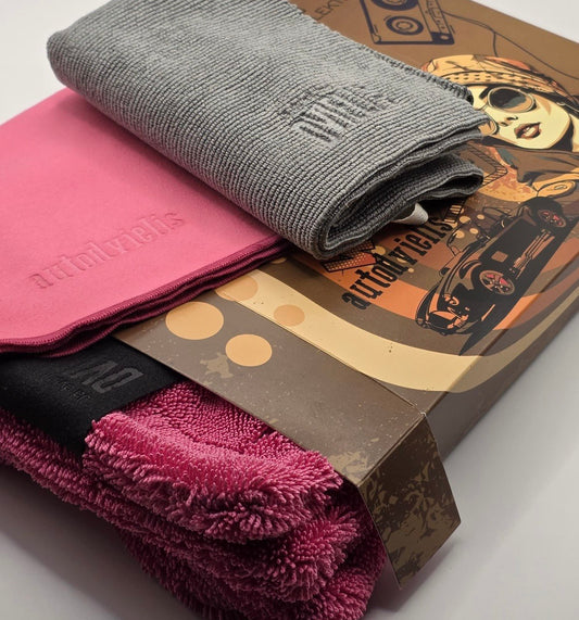 Car detailing towel set of 3 / PINK