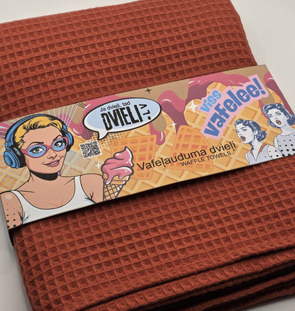 Waffle Fabric Towel / BRICK RED