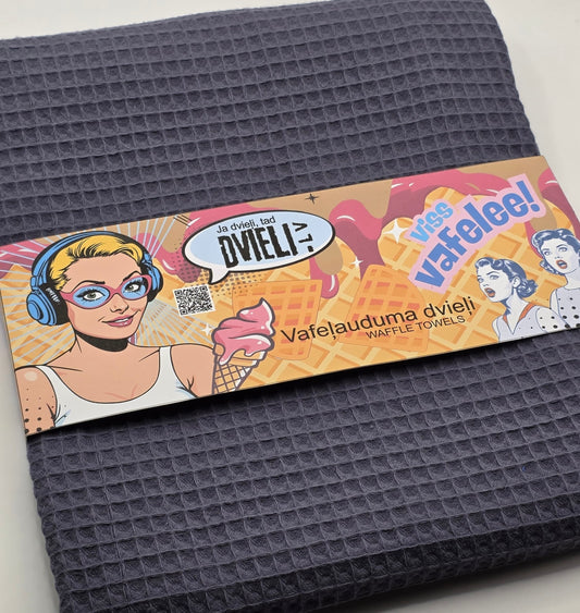 Waffle Fabric Towel  / DARK GREY