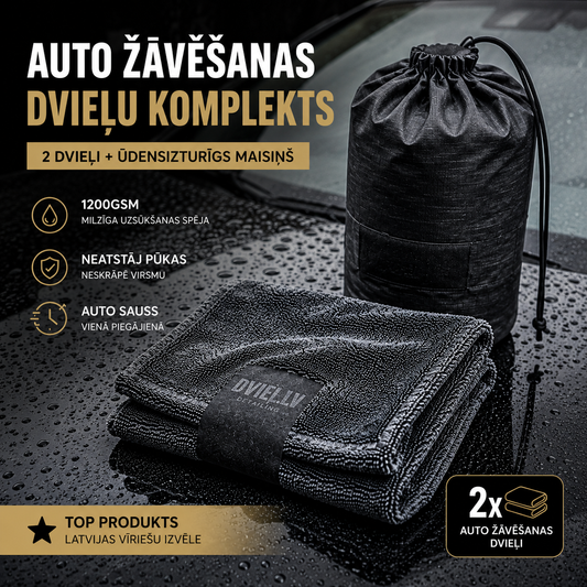 Autokere kuivatusrätik 1200g, 2 tk komplektis.