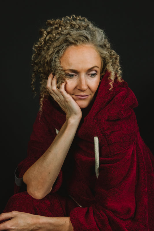 Pončo unisex - bordo