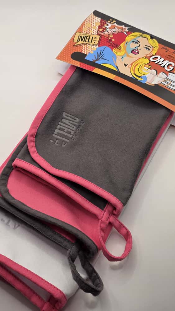 Kitchen towel set - grey/pink