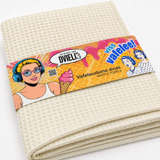 Waffle Fabric Towel / OFF WHITE