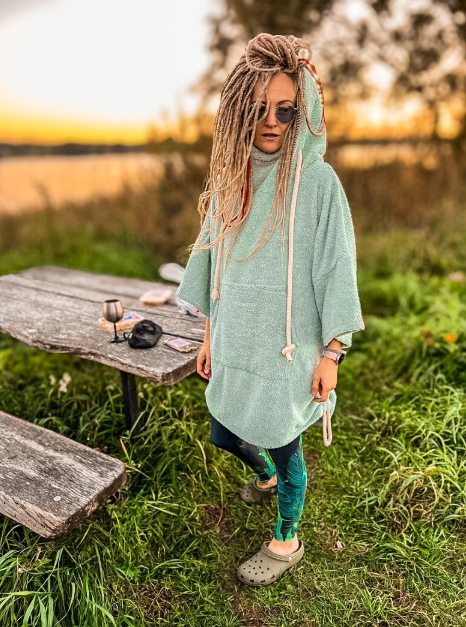 Pončo unisex - rohekashane / lühike