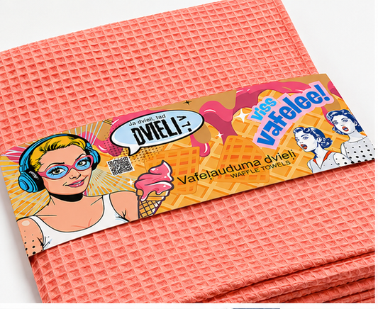 Waffle Fabric Towel / SALMON PINK