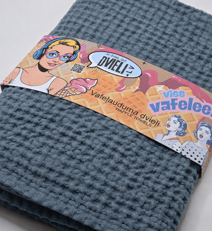 Linen Sauna Towel | SMOKEY BLUE