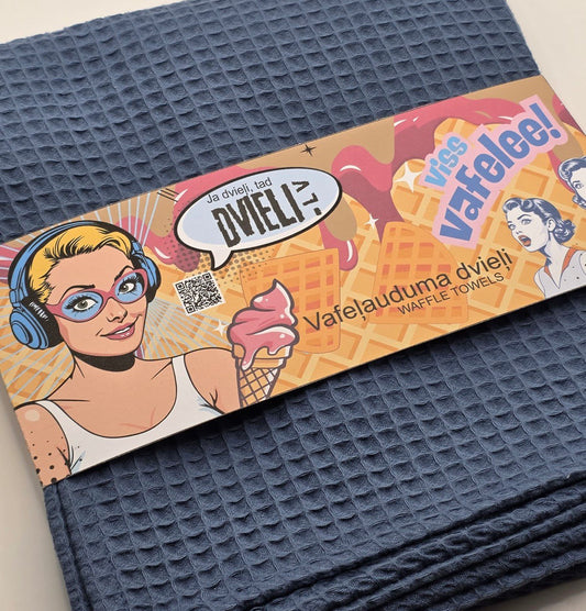 Waffle Fabric Towel  / SLATE BLUE